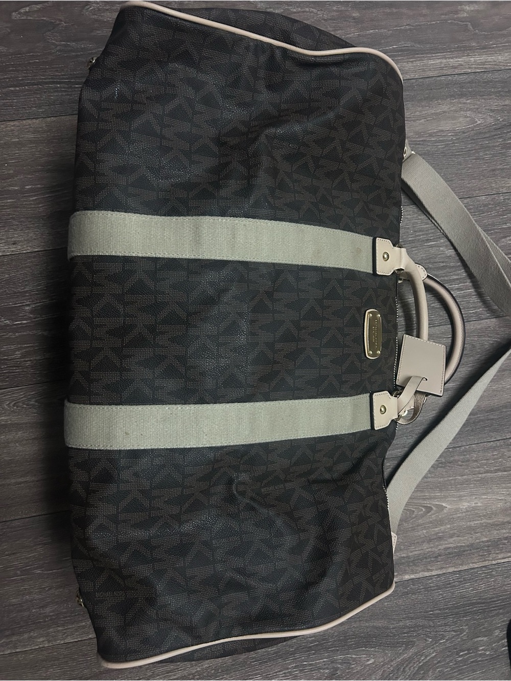 Designer Black/Gray Weekender Duffel Bag - Michael Kors good condition